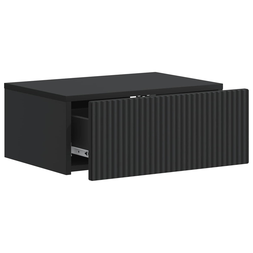 vidaXL Wisząca Szafka Nocna z szufladą 2 pcs Czarny 49 x 34,5 x 20 cm