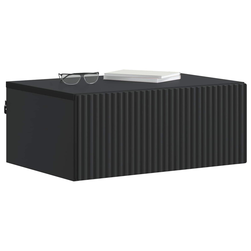 vidaXL Wisząca Szafka Nocna z szufladą 2 pcs Czarny 49 x 34,5 x 20 cm