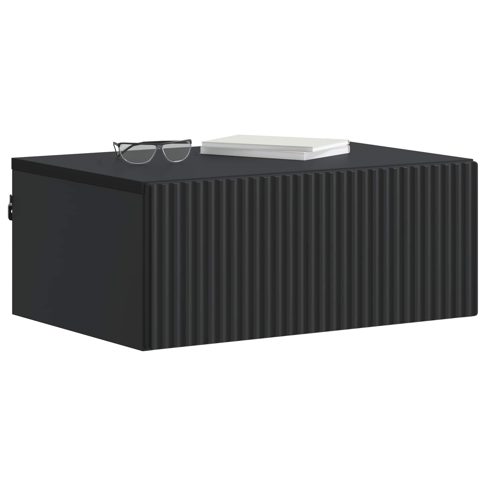 vidaXL Wisząca Szafka Nocna z szufladą 2 pcs Czarny 49 x 34,5 x 20 cm