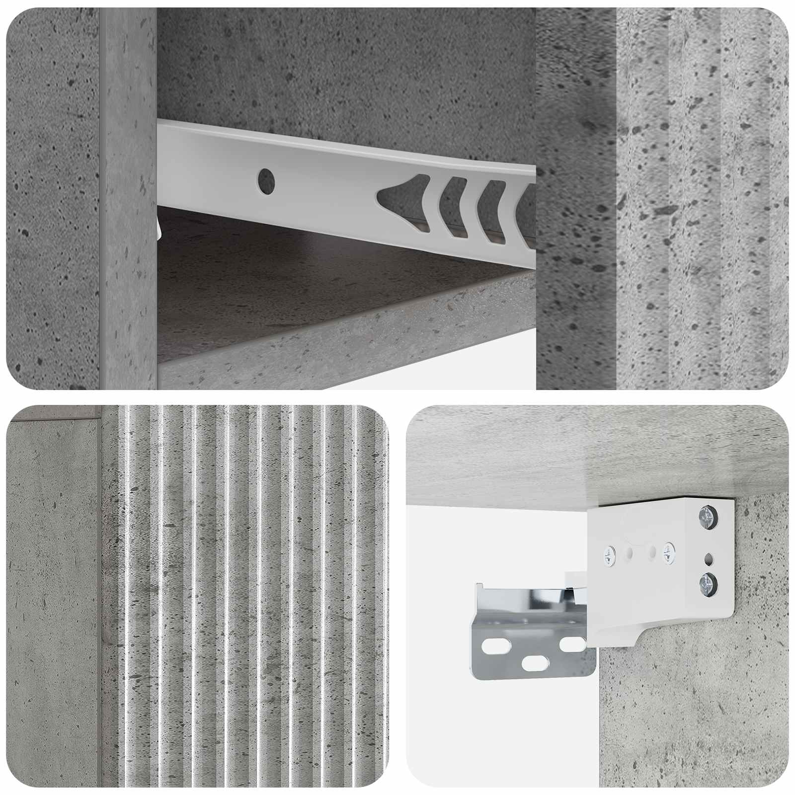vidaXL Wisząca Szafka Nocna 2 pcs Betonowy szary 49 x 34,5 x 20 cm