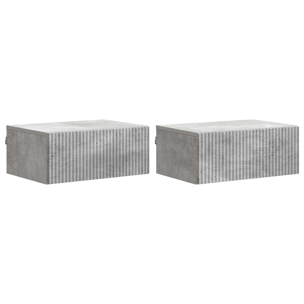vidaXL Wisząca Szafka Nocna 2 pcs Betonowy szary 49 x 34,5 x 20 cm