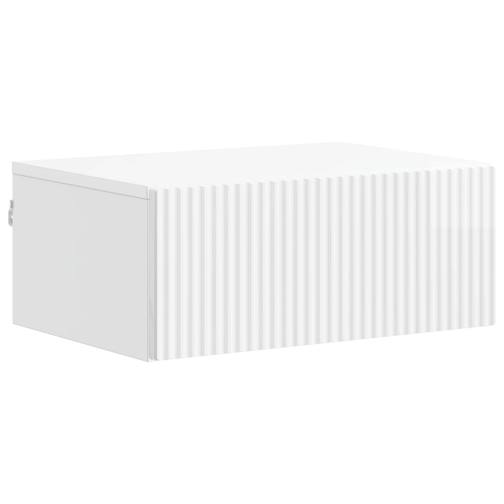vidaXL Wisząca Szafka Nocna Biały wysoki połysk 49 x 34,5 x 20 cm