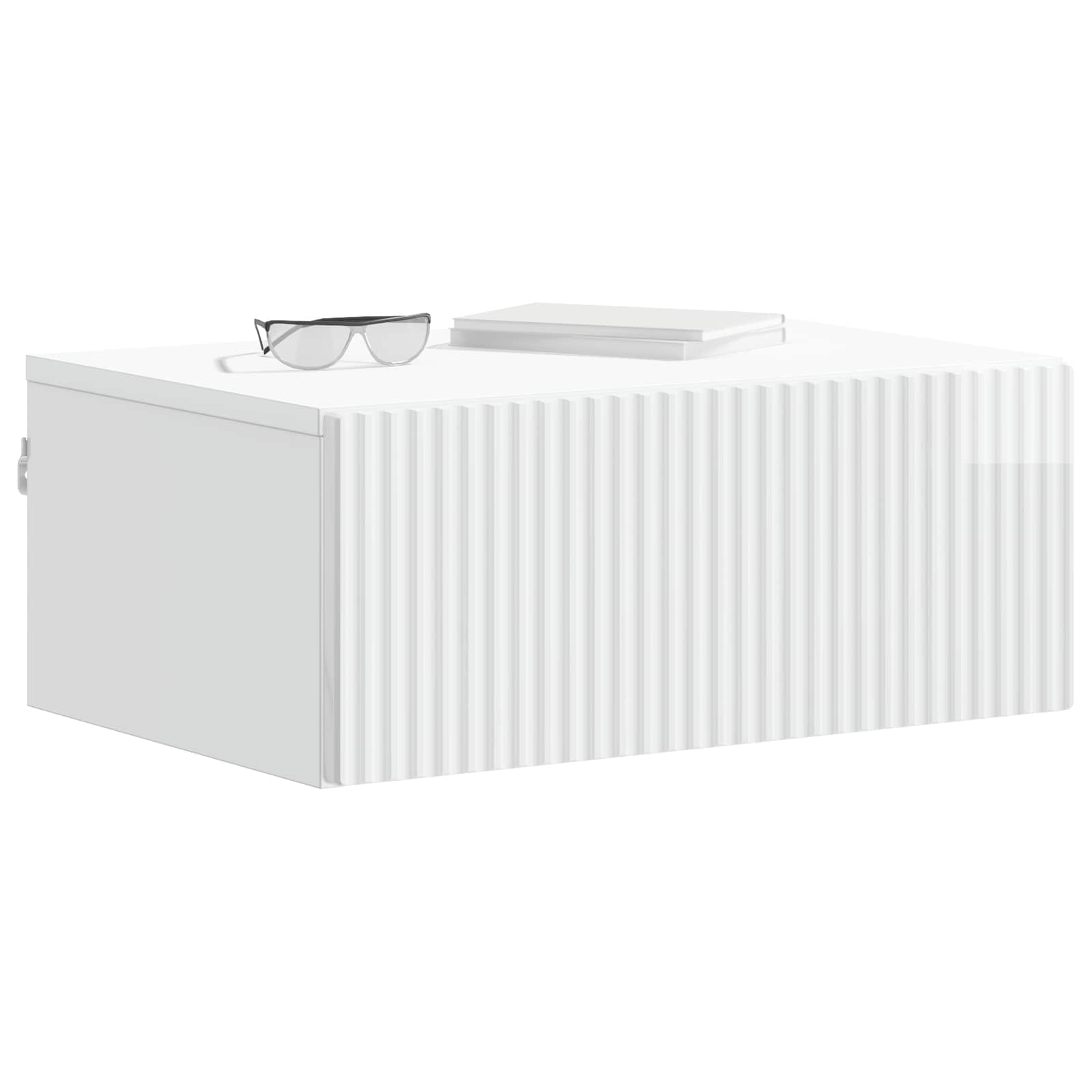 vidaXL Wisząca Szafka Nocna Biały wysoki połysk 49 x 34,5 x 20 cm