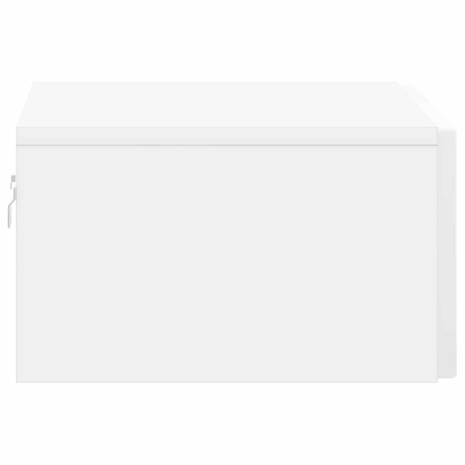 vidaXL Wisząca Szafka Nocna Biały wysoki połysk 49 x 34,5 x 20 cm