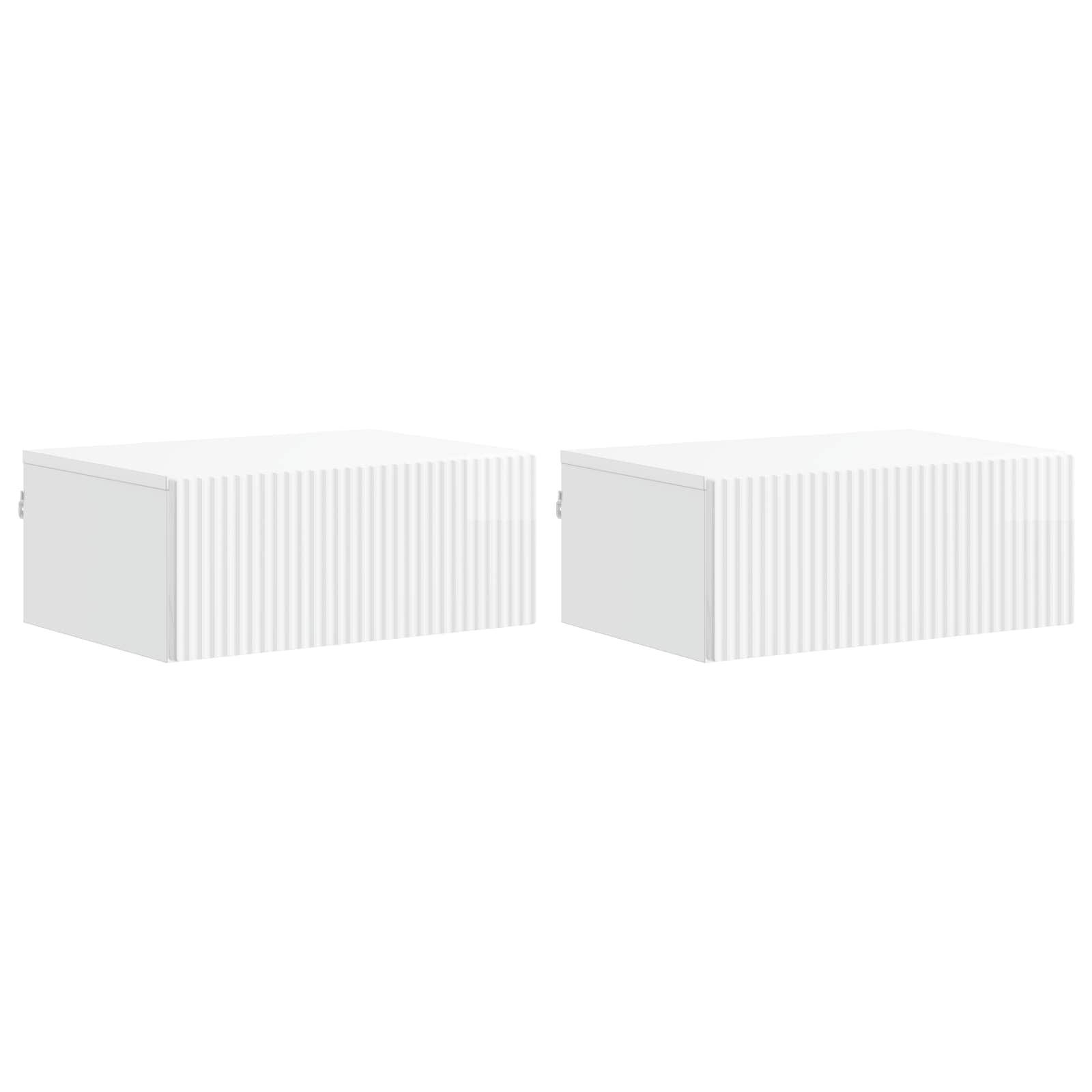 vidaXL Wisząca Szafka Nocna z szufladą 2 pcs Biały wysoki połysk