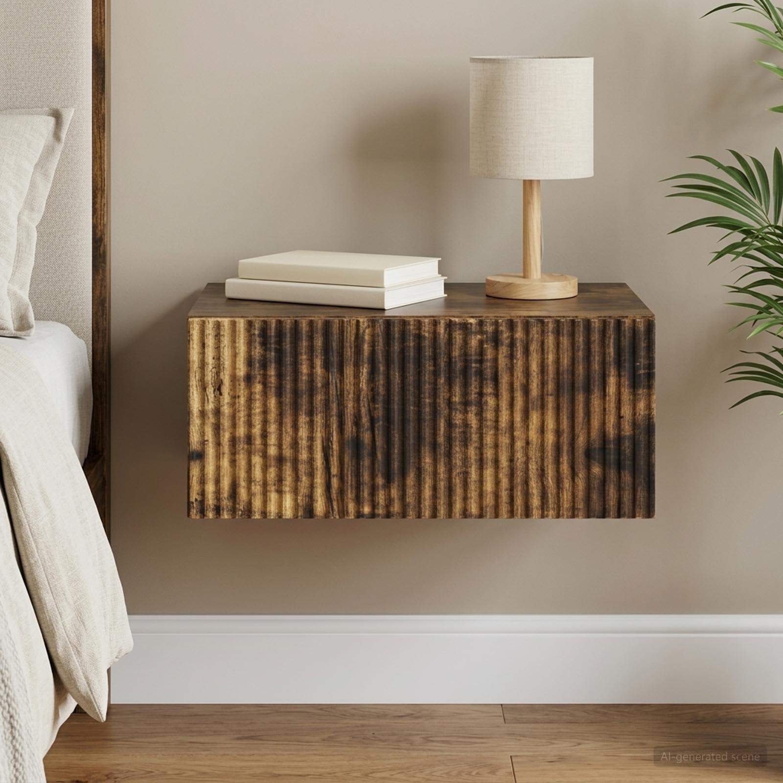 vidaXL Wisząca Szafka Nocna z szufladą Dąb wędzony 49 x 34,5 x 20 cm