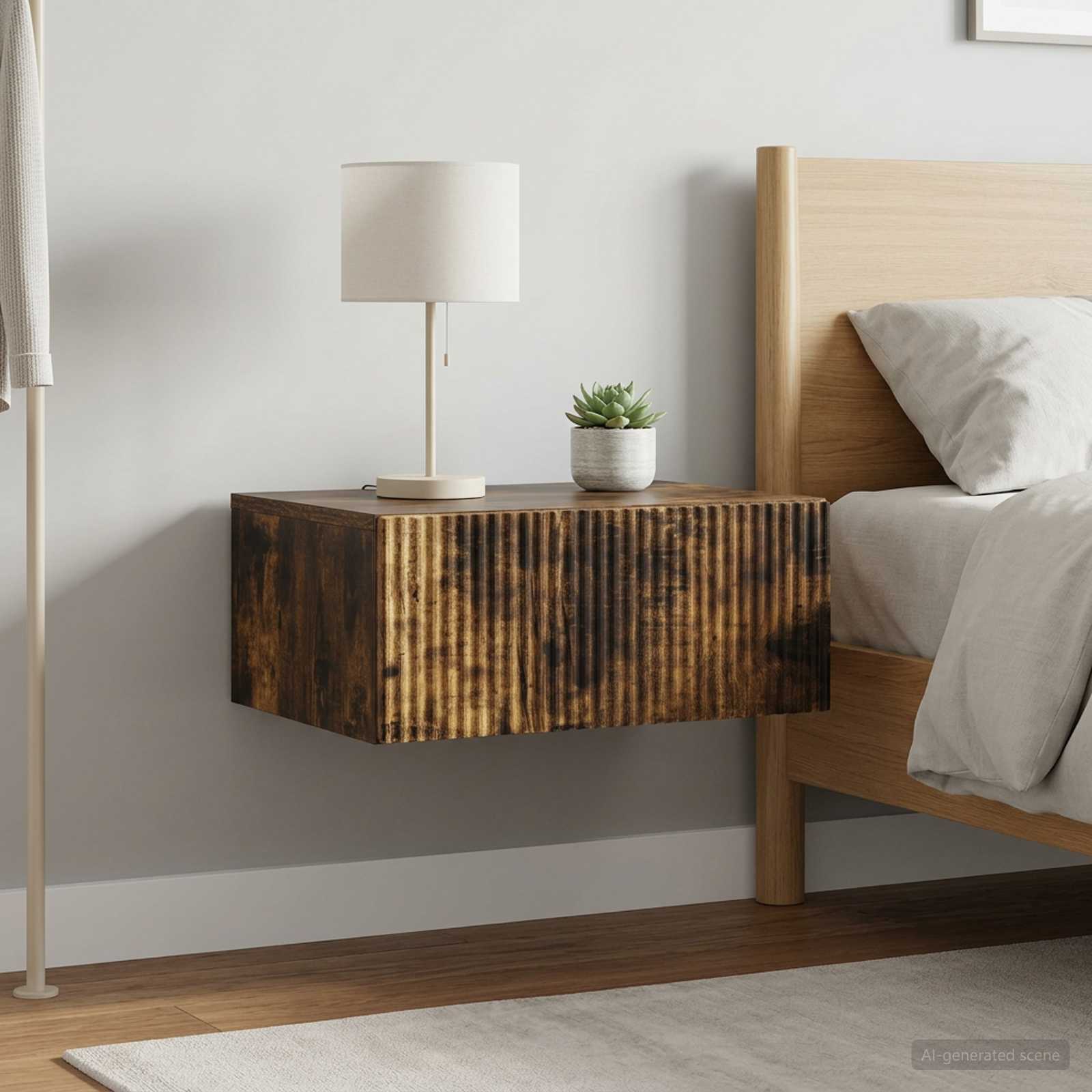 vidaXL Wisząca Szafka Nocna 2 szt. Dąb wędzony 49 x 34,5 x 20 cm