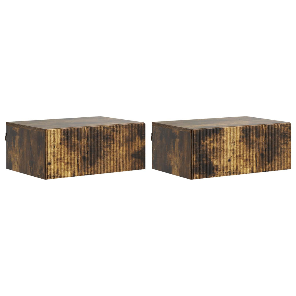 vidaXL Wisząca Szafka Nocna 2 pcs Dąb wędzony 49 x 34,5 x 20 cm