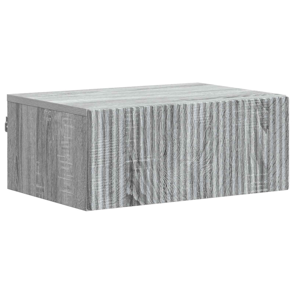 vidaXL Wisząca Szafka Nocna z szufladą Szary Sonoma 49 x 34,5 x 20 cm