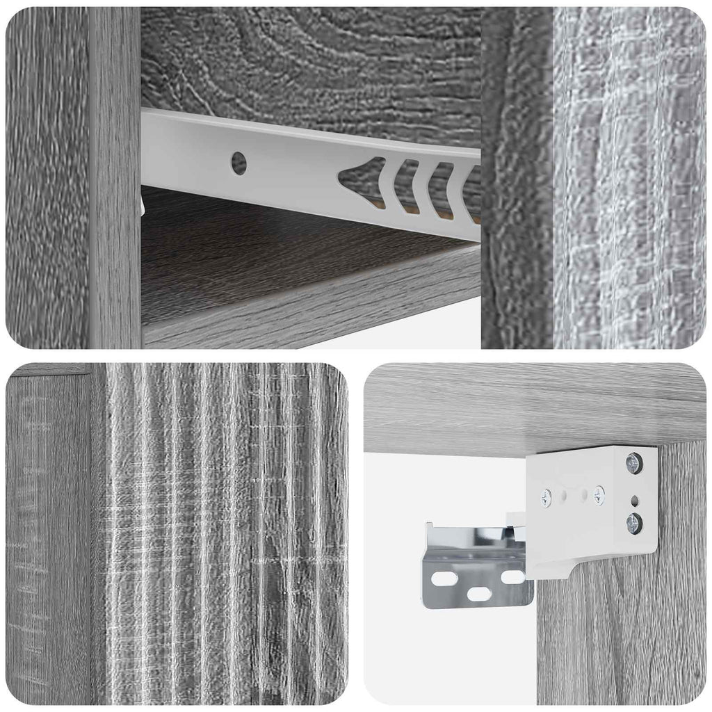vidaXL Wisząca Szafka Nocna 2 pcs Szary Sonoma 49 x 34,5 x 20 cm
