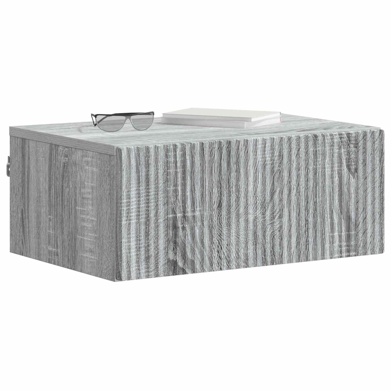 vidaXL Wisząca Szafka Nocna 2 pcs Szary Sonoma 49 x 34,5 x 20 cm