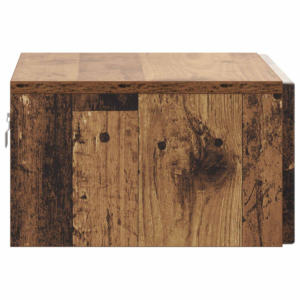 vidaXL Wisząca Szafka Nocna z szufladą Stare drewno 49 x 34,5 x 20 cm