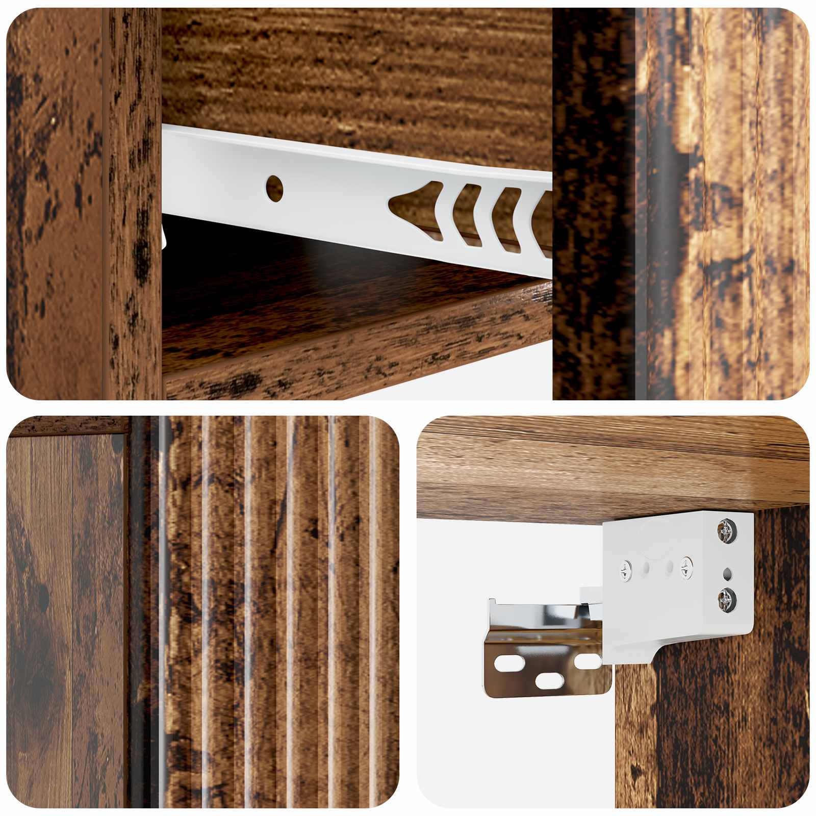 vidaXL Wisząca Szafka Nocna 2 pcs Stare drewno 49 x 34,5 x 20 cm