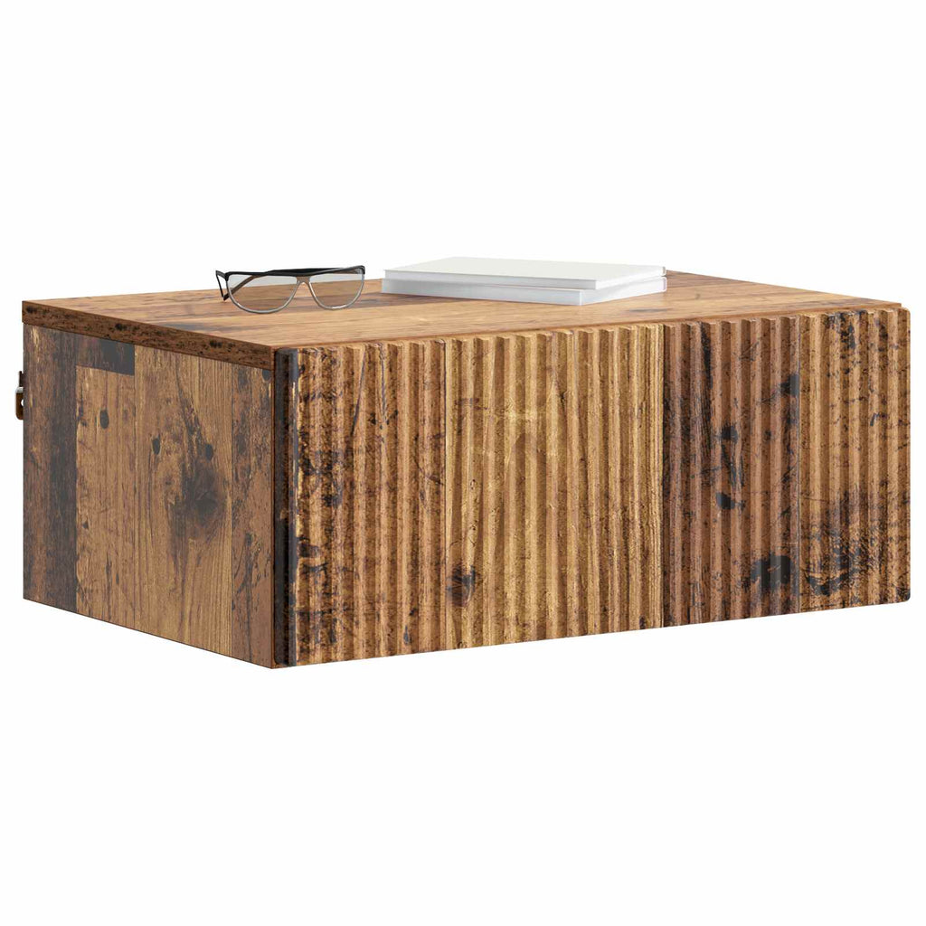 vidaXL Wisząca Szafka Nocna 2 pcs Stare drewno 49 x 34,5 x 20 cm