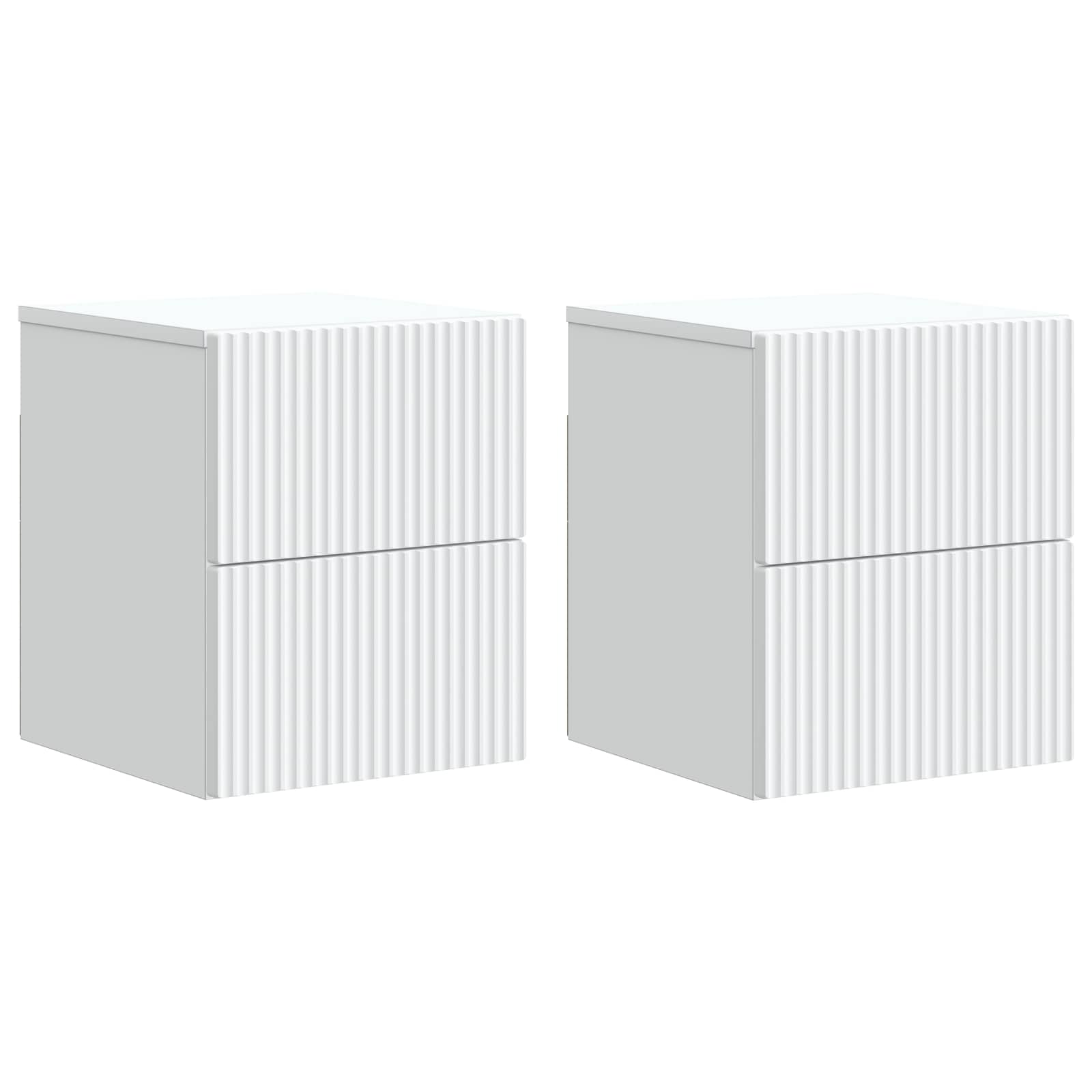 vidaXL Wisząca Szafka Nocna z szufladą 2 pcs Biały 33 x 34,5 x 40 cm