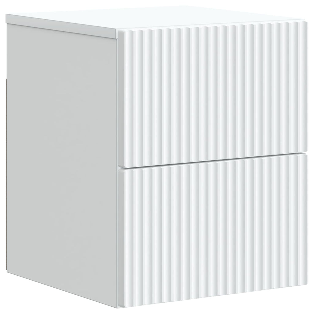 vidaXL Wisząca Szafka Nocna z szufladą 2 pcs Biały 33 x 34,5 x 40 cm