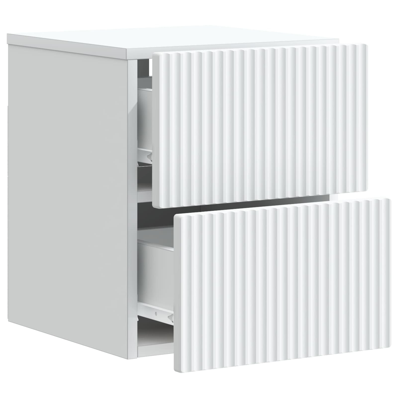 vidaXL Wisząca Szafka Nocna z szufladą 2 pcs Biały 33 x 34,5 x 40 cm
