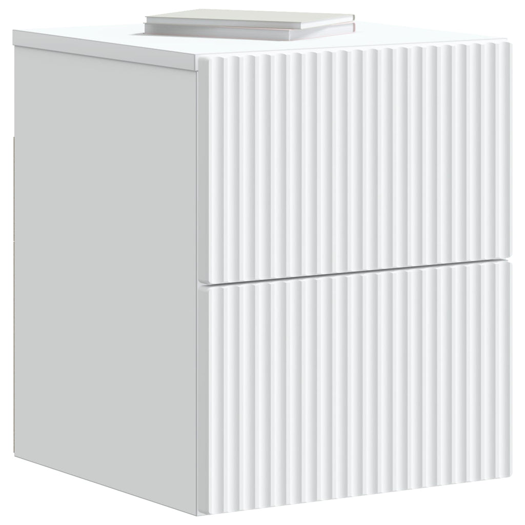 vidaXL Wisząca Szafka Nocna z szufladą 2 pcs Biały 33 x 34,5 x 40 cm