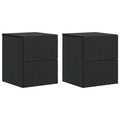 vidaXL Wisząca Szafka Nocna z szufladą 2 pcs Czarny 33 x 34,5 x 40 cm