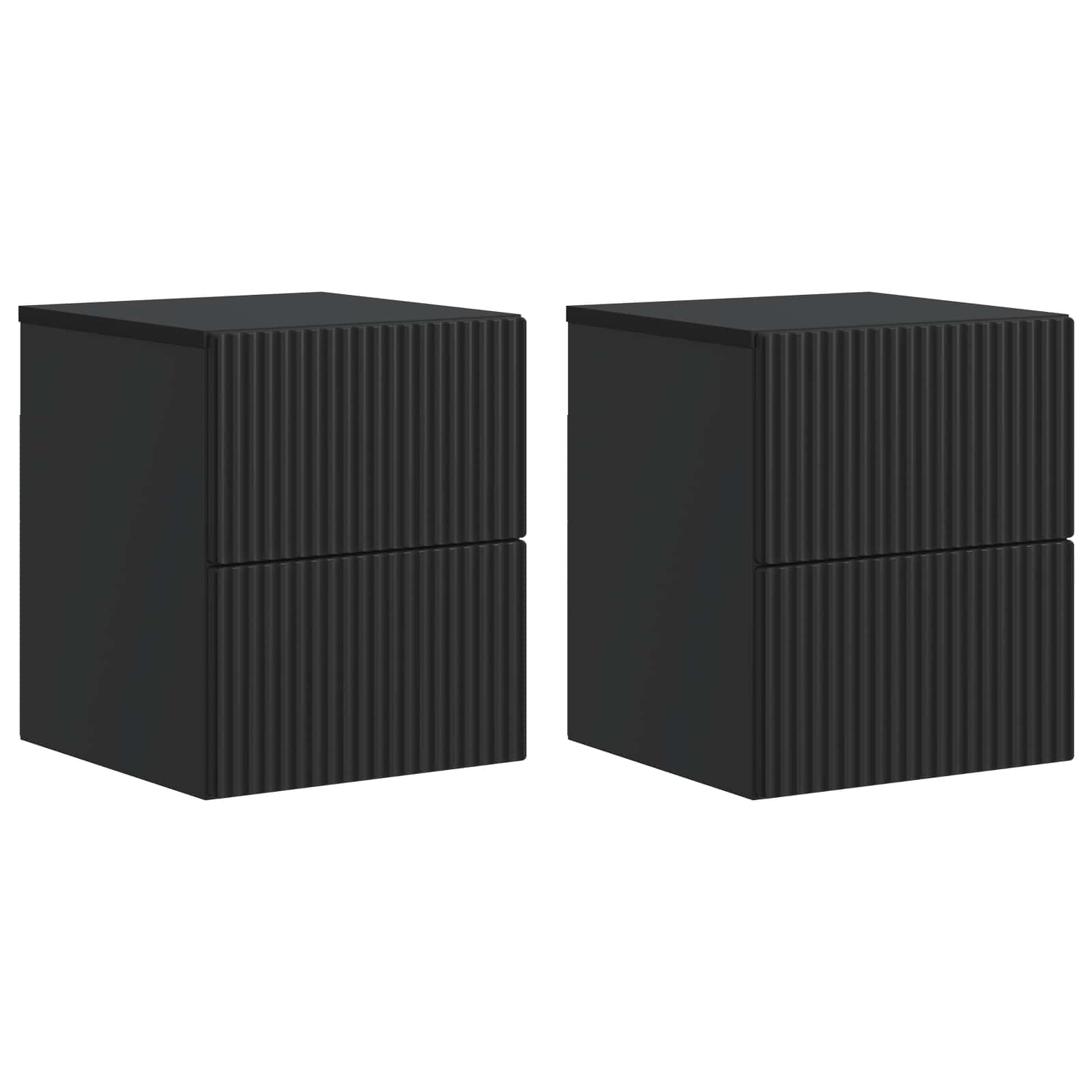 vidaXL Wisząca Szafka Nocna z szufladą 2 pcs Czarny 33 x 34,5 x 40 cm