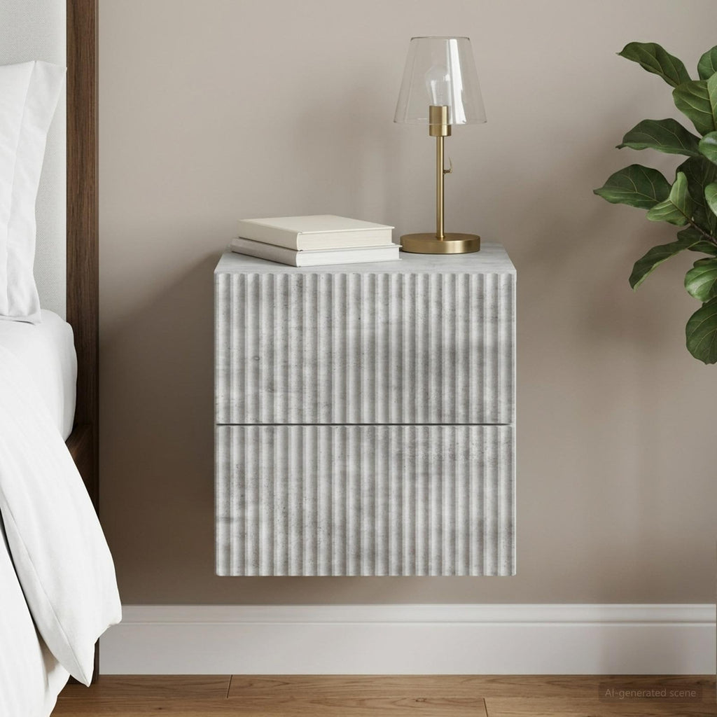 vidaXL Wisząca Szafka Nocna Betonowy szary 33 x 34,5 x 40 cm