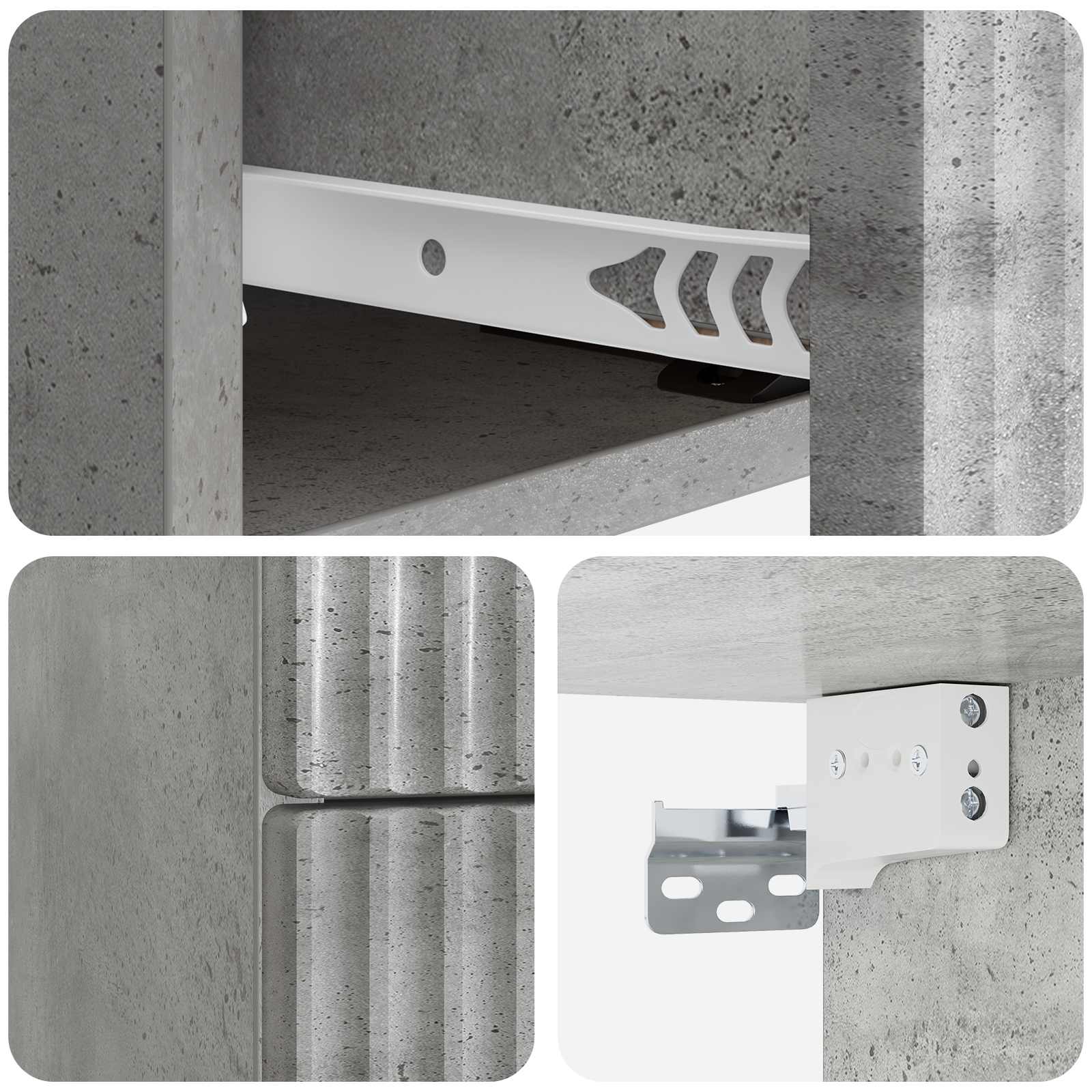 vidaXL Wisząca Szafka Nocna 2 pcs Betonowy szary 33 x 34,5 x 40 cm
