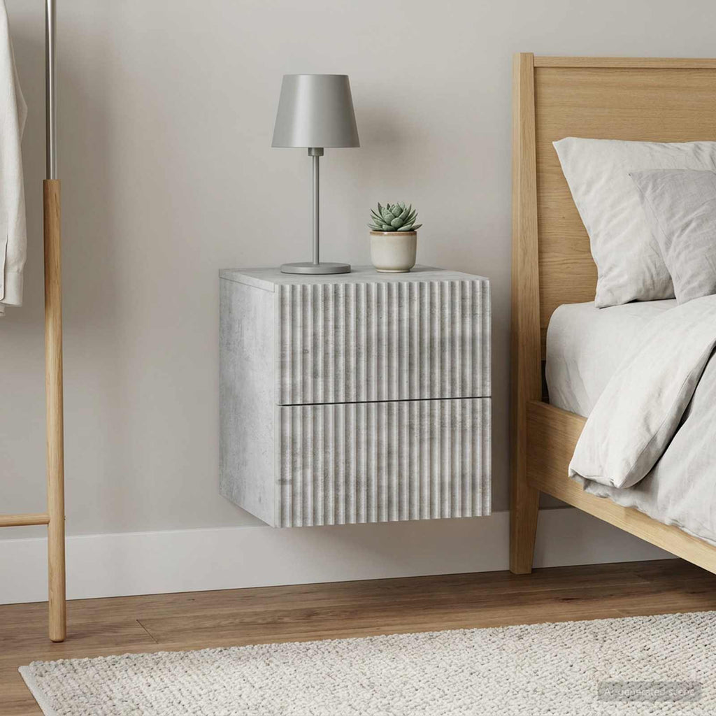 vidaXL Wisząca Szafka Nocna 2 szt. Betonowy szary 33 x 34,5 x 40 cm