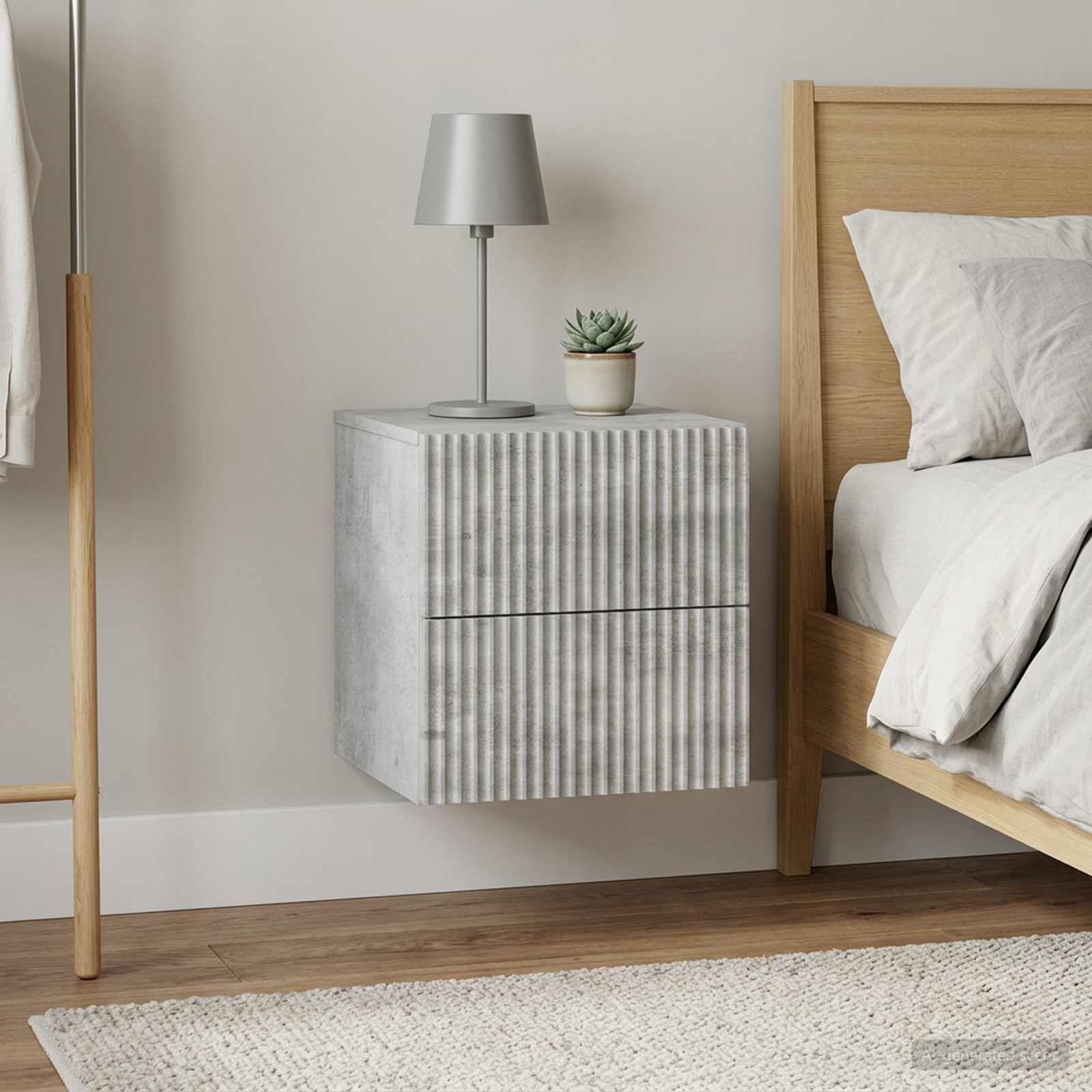 vidaXL Wisząca Szafka Nocna 2 szt. Betonowy szary 33 x 34,5 x 40 cm