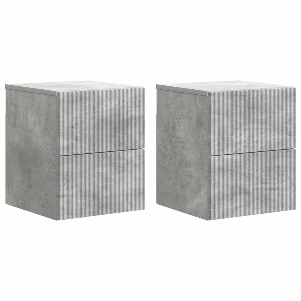 vidaXL Wisząca Szafka Nocna 2 pcs Betonowy szary 33 x 34,5 x 40 cm