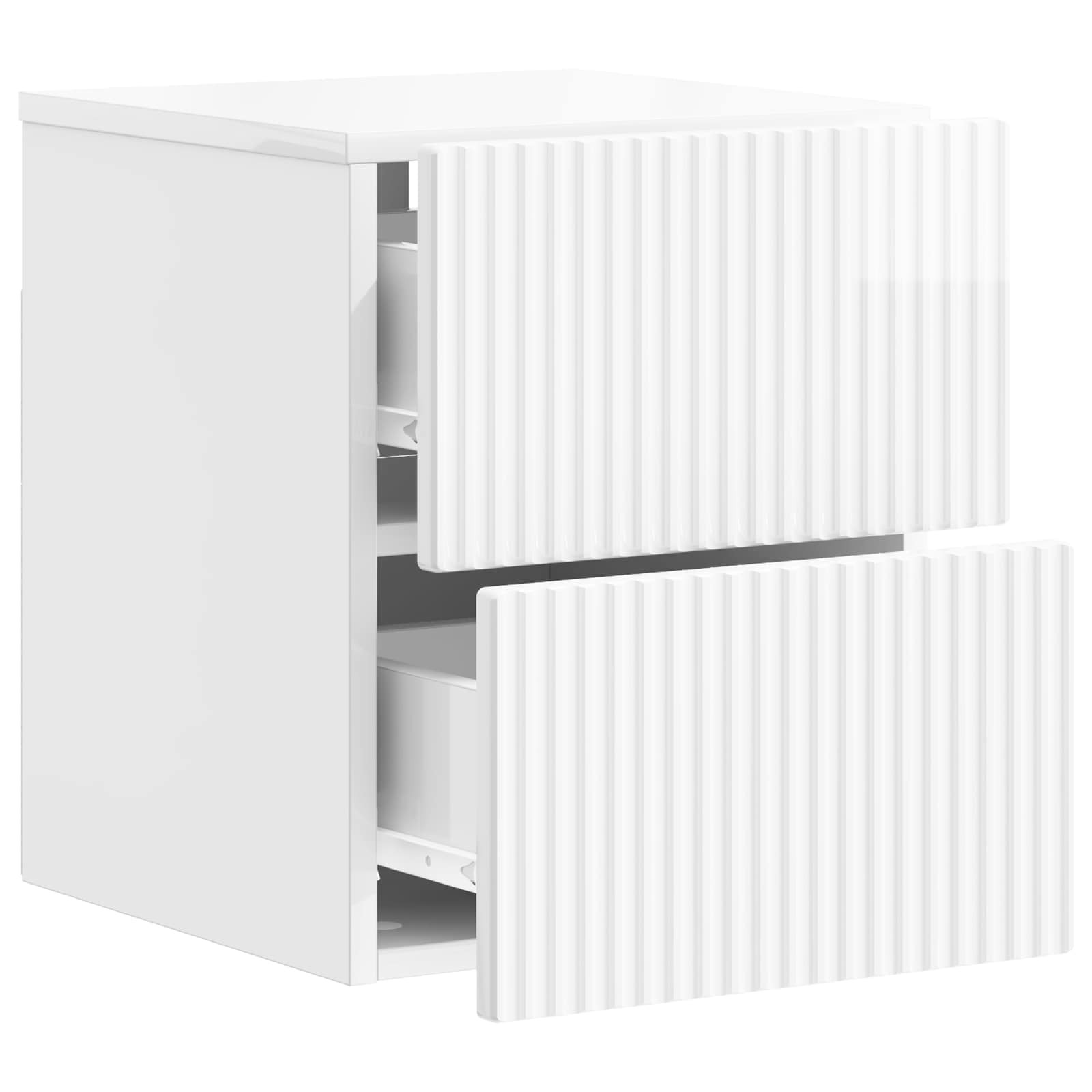 vidaXL Wisząca Szafka Nocna z szufladą 2 pcs Biały wysoki połysk