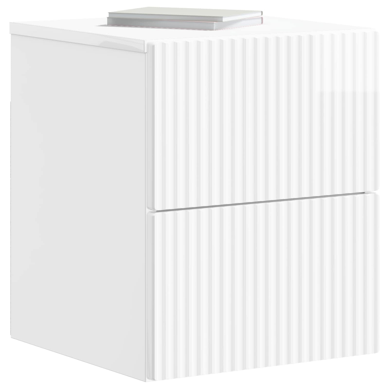 vidaXL Wisząca Szafka Nocna z szufladą 2 pcs Biały wysoki połysk