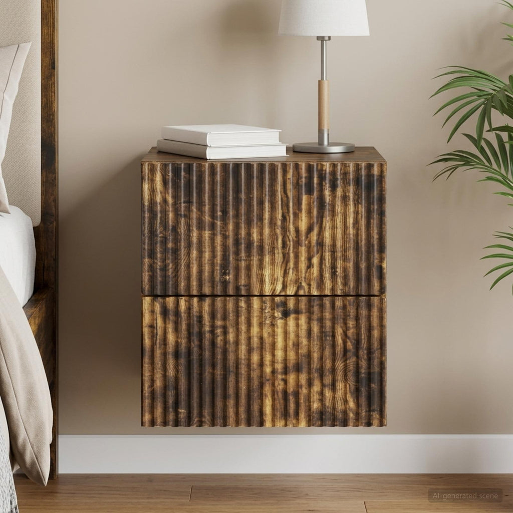 vidaXL Wisząca Szafka Nocna z szufladą Dąb wędzony 33 x 34,5 x 40 cm