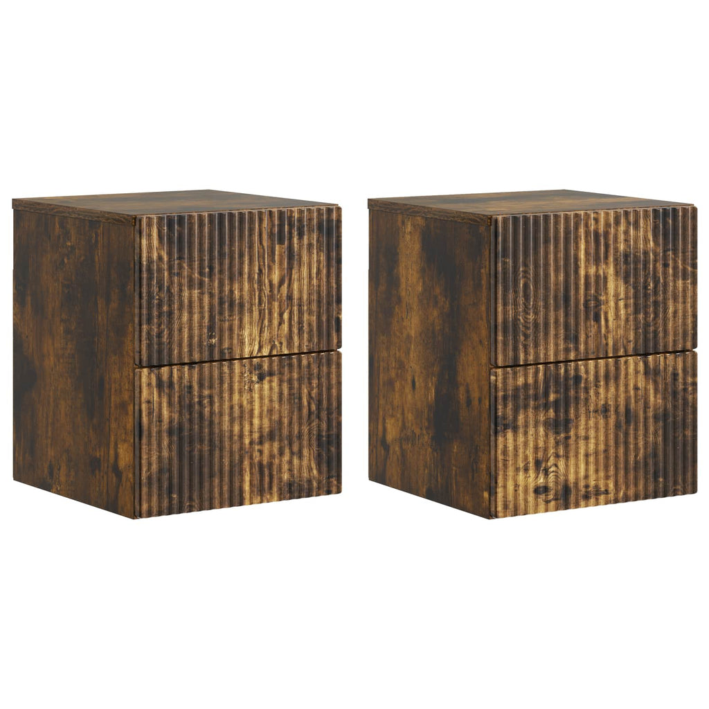 vidaXL Wisząca Szafka Nocna 2 pcs Dąb wędzony 33 x 34,5 x 40 cm