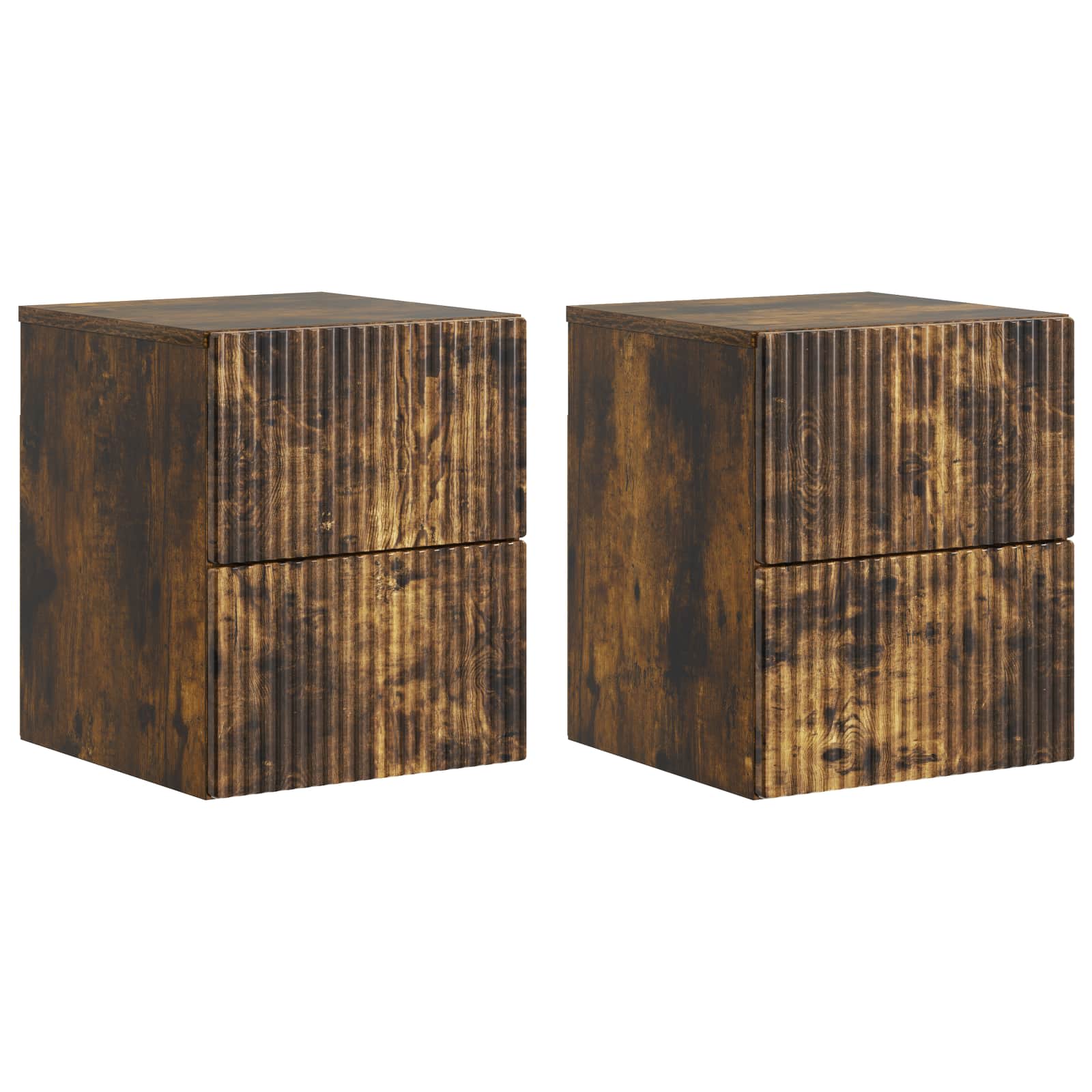 vidaXL Wisząca Szafka Nocna 2 pcs Dąb wędzony 33 x 34,5 x 40 cm