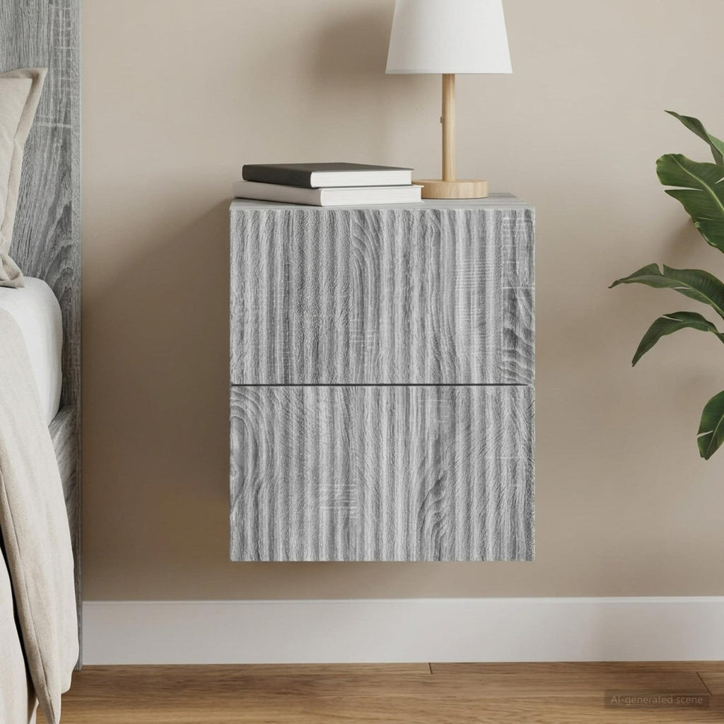 vidaXL Wisząca Szafka Nocna z szufladą Szary Sonoma 33 x 34,5 x 40 cm