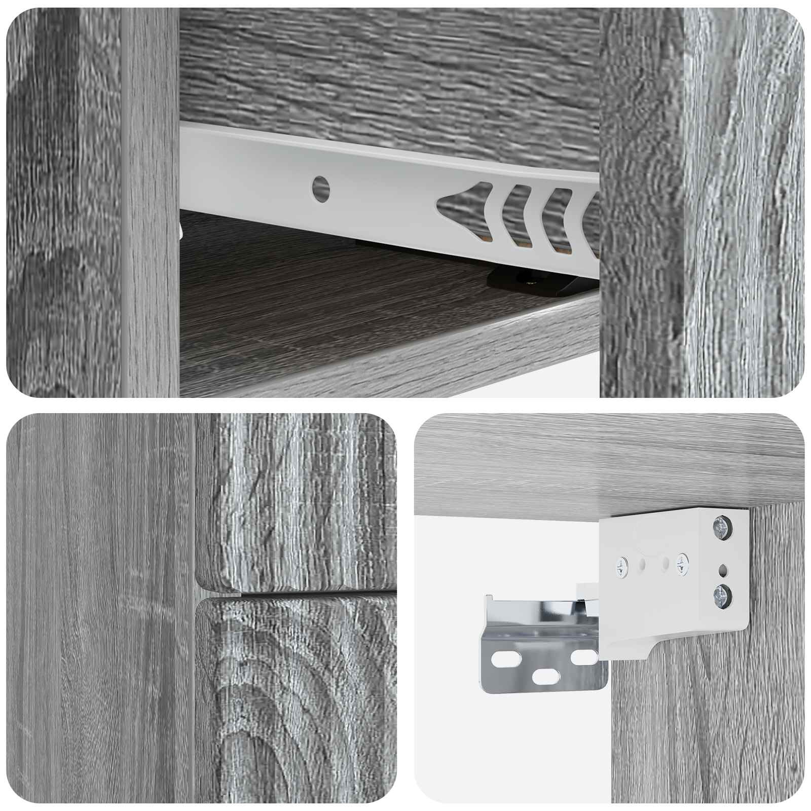 vidaXL Wisząca Szafka Nocna 2 pcs Szary Sonoma 33 x 34,5 x 40 cm