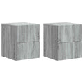 vidaXL Wisząca Szafka Nocna 2 pcs Szary Sonoma 33 x 34,5 x 40 cm