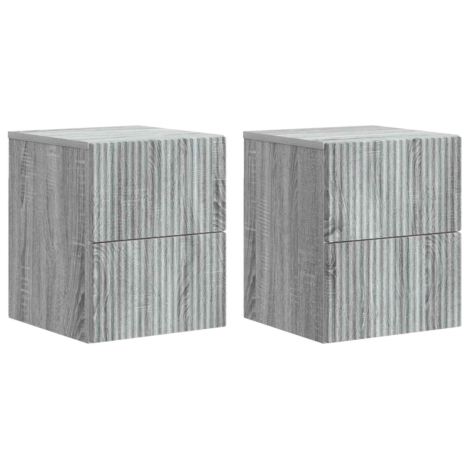 vidaXL Wisząca Szafka Nocna 2 pcs Szary Sonoma 33 x 34,5 x 40 cm