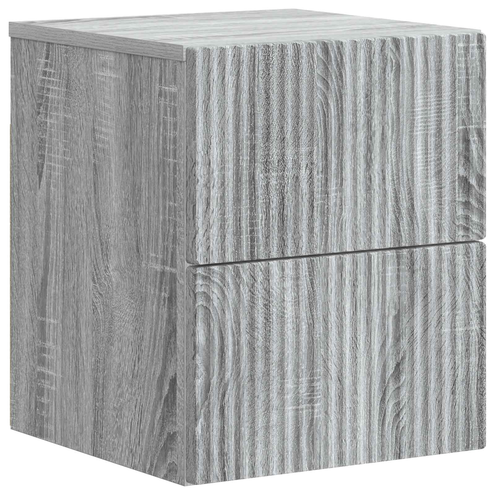 vidaXL Wisząca Szafka Nocna 2 pcs Szary Sonoma 33 x 34,5 x 40 cm