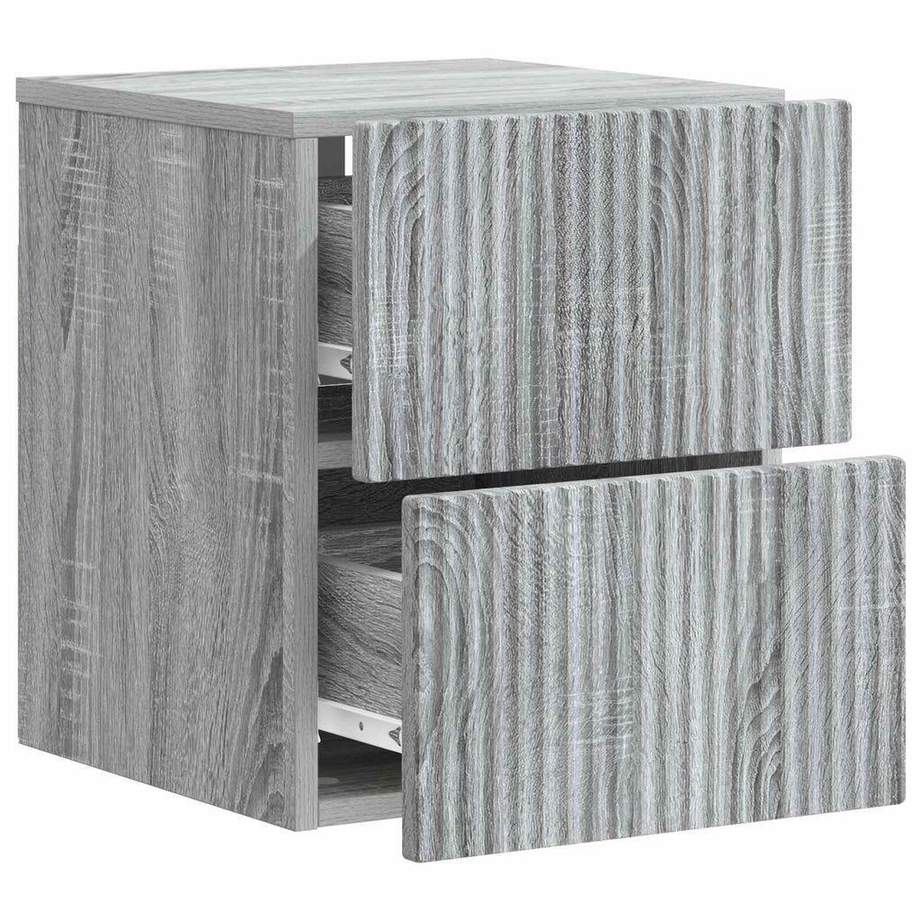 vidaXL Wisząca Szafka Nocna 2 pcs Szary Sonoma 33 x 34,5 x 40 cm
