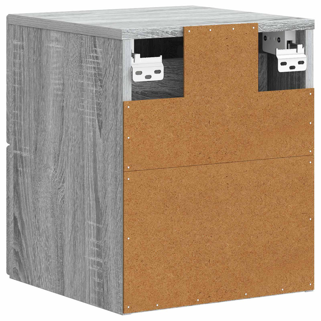 vidaXL Wisząca Szafka Nocna 2 pcs Szary Sonoma 33 x 34,5 x 40 cm