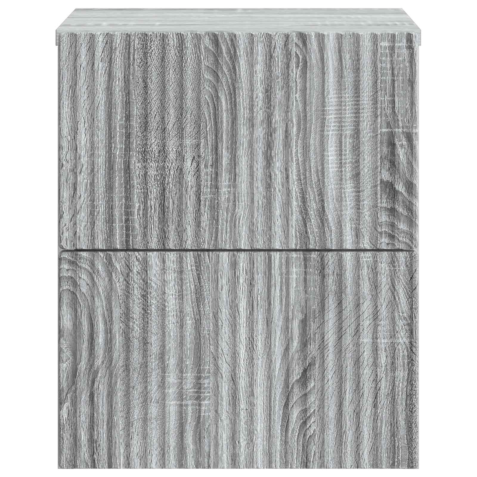 vidaXL Wisząca Szafka Nocna 2 pcs Szary Sonoma 33 x 34,5 x 40 cm