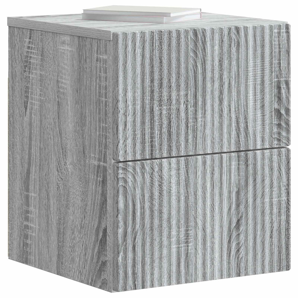 vidaXL Wisząca Szafka Nocna 2 pcs Szary Sonoma 33 x 34,5 x 40 cm