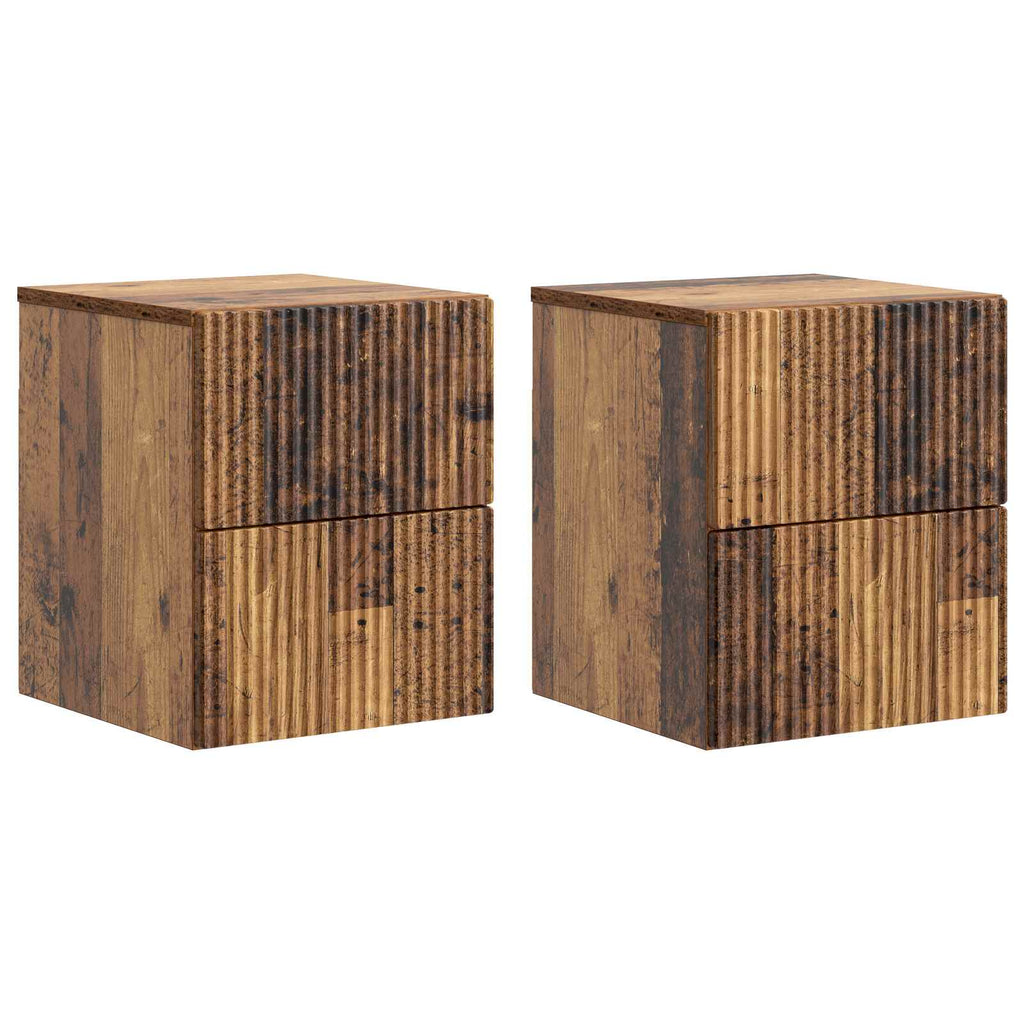 vidaXL Wisząca Szafka Nocna 2 szt. Stare drewno 33 x 34,5 x 40 cm