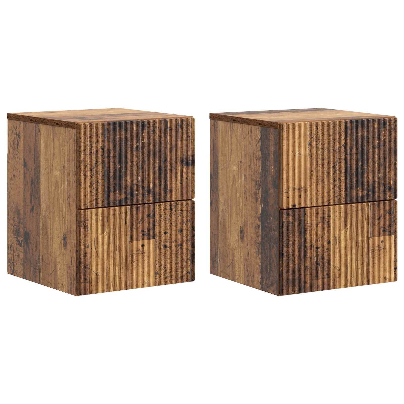 vidaXL Wisząca Szafka Nocna 2 szt. Stare drewno 33 x 34,5 x 40 cm