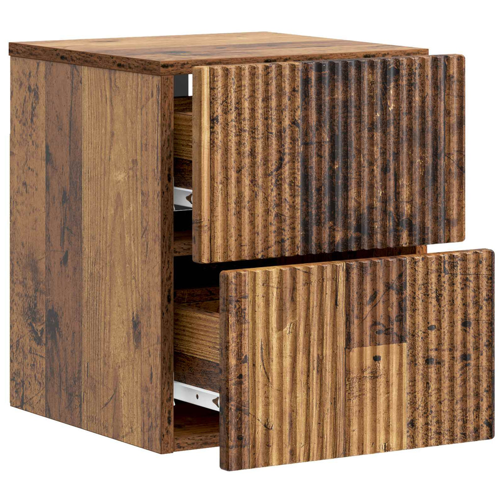 vidaXL Wisząca Szafka Nocna 2 pcs Stare drewno 33 x 34,5 x 40 cm
