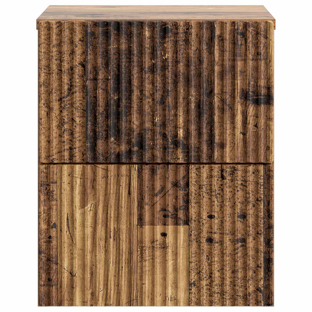 vidaXL Wisząca Szafka Nocna 2 pcs Stare drewno 33 x 34,5 x 40 cm