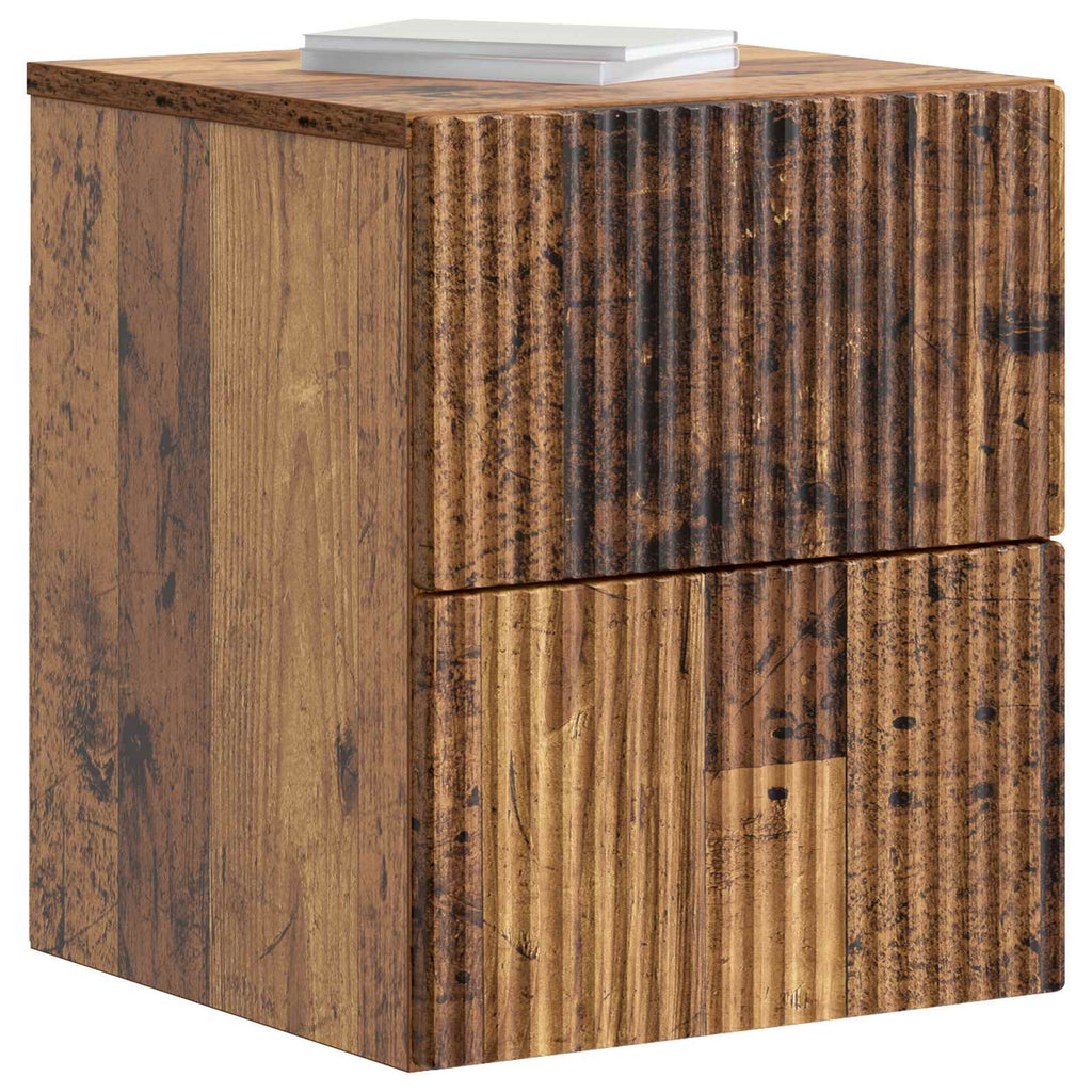 vidaXL Wisząca Szafka Nocna 2 pcs Stare drewno 33 x 34,5 x 40 cm