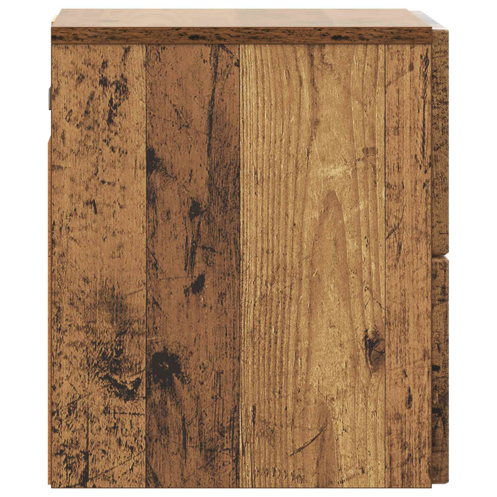 vidaXL Wisząca Szafka Nocna 2 pcs Stare drewno 33 x 34,5 x 40 cm