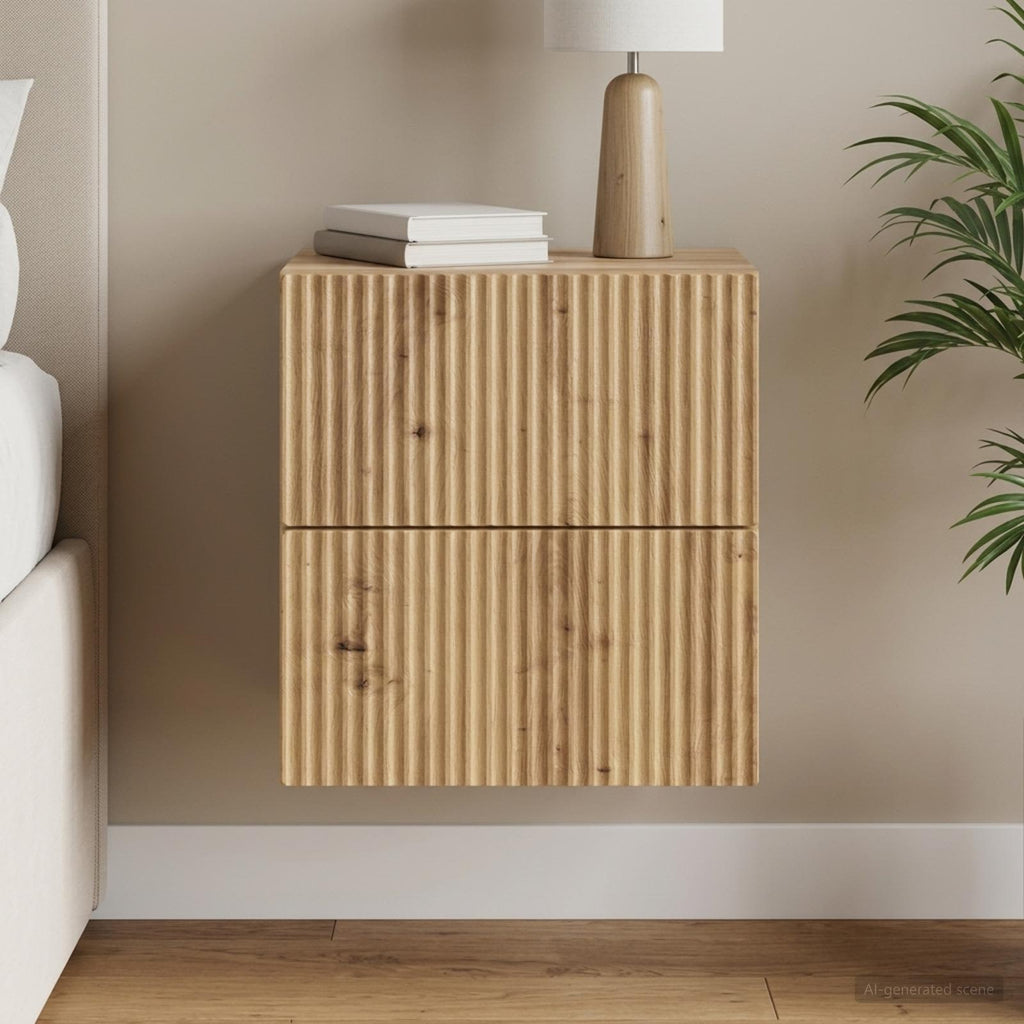 vidaXL Wisząca Szafka Nocna Dąb artisan 33 x 34,5 x 40 cm
